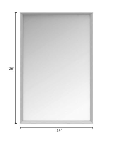 Image of Amazon Basics Rectangular Wall Mount Mirror for Bedroom, Living Room, Entryway, 24 inch x 36 inch, Peaked Trim, Nickel, Hangs Horizontally or Vertically