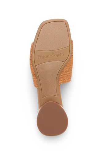 Image of Franco Sarto Loran Stacked Heel Slide Dress Sandals, Tan Raffia, 6M (US)