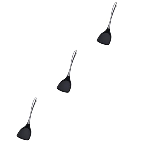 IMIKEYA 3 Piezas Silicona Resistente Calor con Mango Inoxidable para Cocina Utensilio para Servir Sartenes Antiadherentes Color Aleatorio