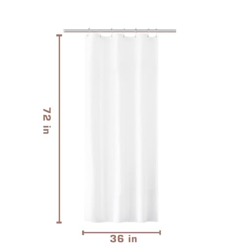 Image of Felisa Stall Fabric Shower Curtain Liner with 3 Magnets,36W x 72L, Waterproof & Hotel Quality Shower Stall Curtain for Bathroom,Soft Cloth,Small Narrow Size Shower Curtain,White