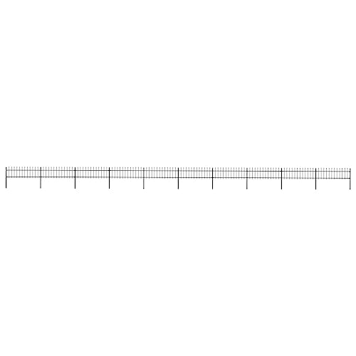Image of vidaXL Garden Fence with Spear Top Steel 1781.5x60 cm Black