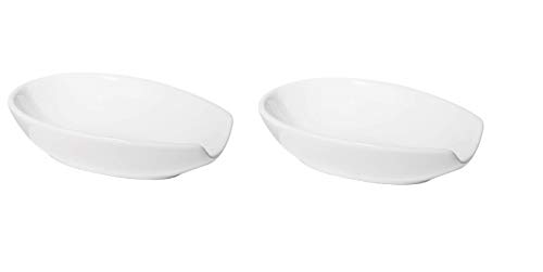 Oggi White Ceramic Spoon Rest Set of 2