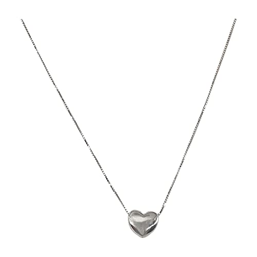 Collar de amor de plata de ley 925, gargantillas de cadena de clavícula de corazón suave de lujo con sentido minoritario femenino