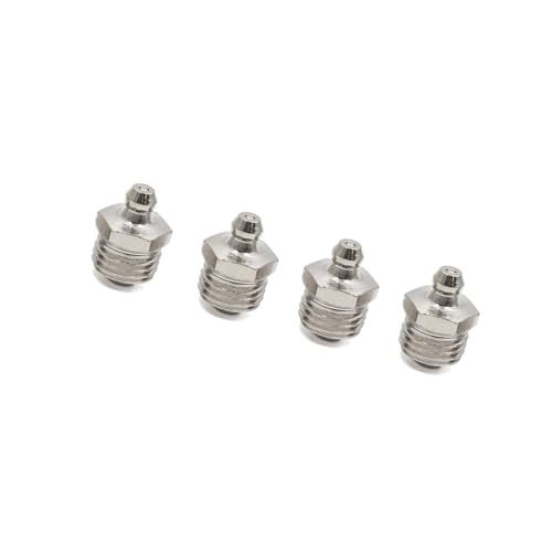 HOPESPANNER 4pcs M14 x 1.5 Nickel Plated Straight Grease Nipple Fitting for Car Vehicle Components