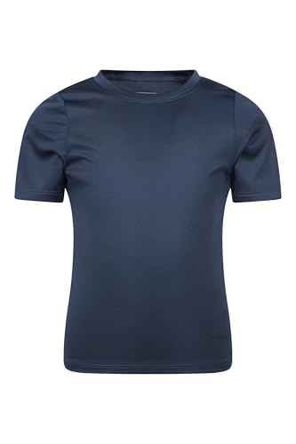 Mountain Warehouse Aqua Kids Swimming T-Shirt - UV Protect Max Tee, Chlorine & Saltwater Resistant, Boys & Girls - Spring Summer, Beach, Pool, Diving, Water Sports Navy Kids Size 7-8 Years