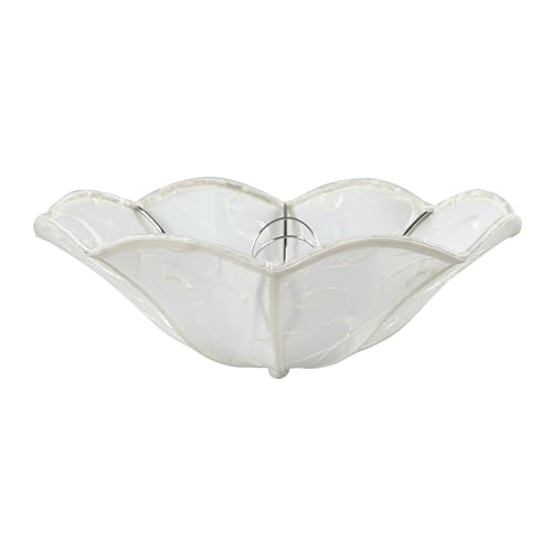 Image of Aspen Creative 52006 Ceiling Clip-on Lamp Shade, Transitional Design in Ivory with Vine Pattern, 13 inch Diameter x 5 inch Height