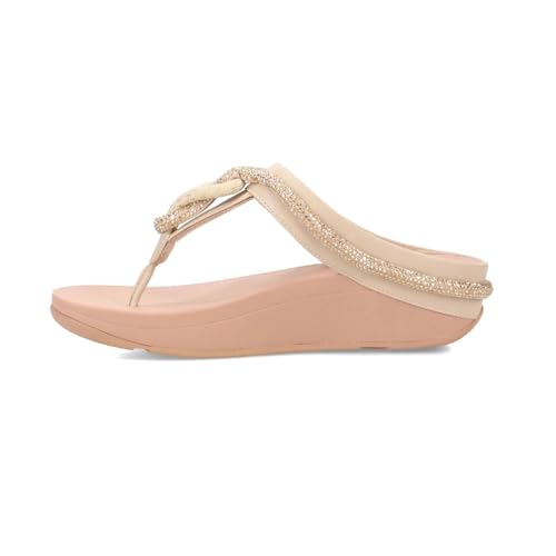 Image of FitFlop Women's Fino Crystal-Cord Leather Toe-Post Sandal