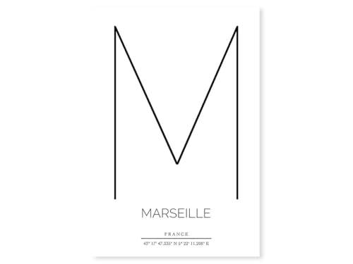 Hexoa Tableau Marseille - Made in France - Toile imprimée 30x45