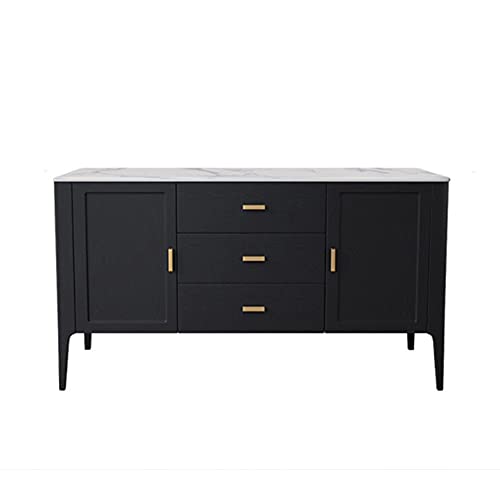 QINJIE Mueble Bar Buffet de Cocina Moderno con Almacenamiento, aparador de Madera Multiusos, con 2 cajones y 3 gabinetes para Comedor, Sala de Estar, Pasillo,47in