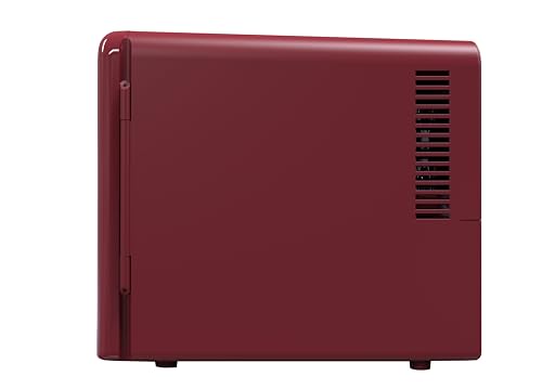Image of Frigidaire 9 can /6l mini personal fridge cooler Crocodile finish door-W: 7.08 inch x L: 11.81 inch X H: 10.04 (Red) (Renewed)