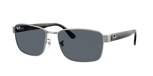 Ray-Ban RB3750 Sunglasses Bundle: RB 3750 004/R5 Gunmetal/Blue Crystal Standard and Eyewear Cleaning Kit