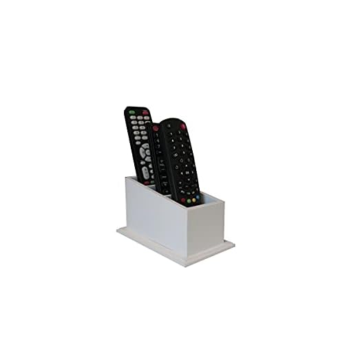 Porta Controle Remotos Com 3 Divisórias Branco Em Mdf