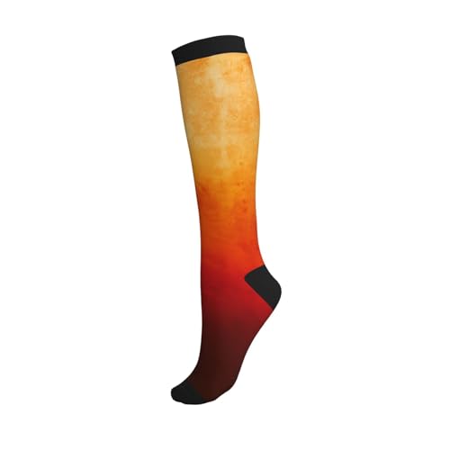 Orange Red Burgundy Rustic Ombre Compression Socks, Suitable For Both Men And Women - Perfect For Running, Grooming, Hiking, Flying, And Traveling2