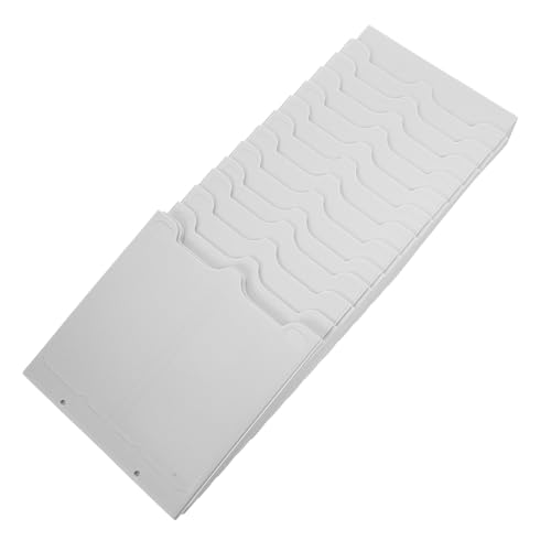 EXQUIMEUBLE 伸縮式壁掛け考勤架 プラスチック製多ポケットカードホルダー オフィス 倉庫用カード収納 取り外し可能スロット付き 耐久性素材採