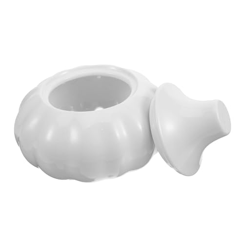 Toyvian 収納 瓶 生姜 瓶 グレー 容器 小型 キッチン 保存 ニンニク 容器 キーパー ニンニク 保管 鍋 ホルダー カウンタートップ ニンニク 鍋 家庭用 備品 白 陶器