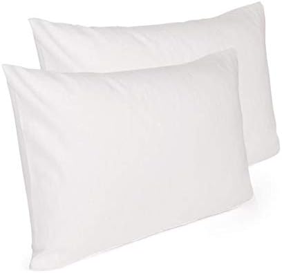Set of 2 Pillow Protectors – 50 x 70 cm - 100% Brushed Cotton – Actigard® Anti-Dust Mite Treatment - Fleece – White