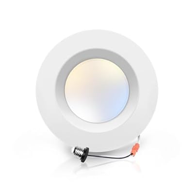 ECOELER 5/6 inch 5CCT Retrofit LED Recessed Lighting, Dimmable Can Lights, Damp Rated, 16.5W 1200Lm Can Lights with Smooth Aluminum Trim, 2700K/3000K/4000K/5000K/6000K Selectable, ETL & FCC Listed