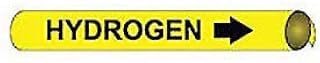 Pipe Marker - Precoiled and Strap-on - Hydrogen, Yellow, For Pipe 1-1/8