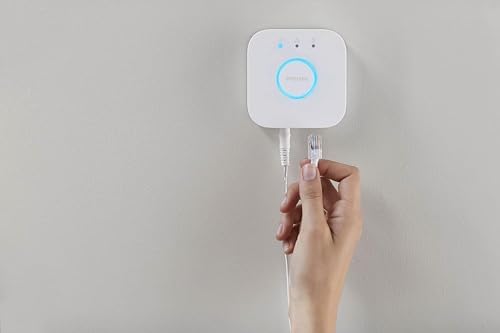 Philips Hue Bridge Steuerelement für Hue Lichtsysteme, smarte Schaltzentrale zur Steuerung von Hue Smart Home Lampen, kompatibel zur Sprachsteuerung und per App von überall