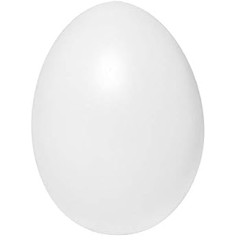 Ideen mit Herz Plastic eggs with hole 6 cm high diameter 4.5 cm white pack of 25