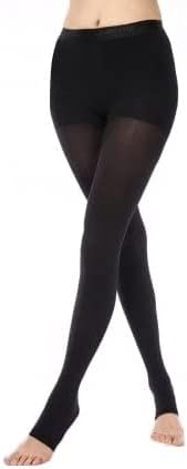 BriteLeafs Sheer Compression Pantyhose 20-30 mmHg, Firm Support, Open Toe (XX-Large, Black)
