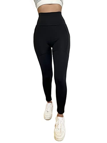 eworldpartner Women's Leggings - Antiperspirant Fabric, Class A Workmanship, Yoga Stretchy Small Sports Leggings- Lejiero Black