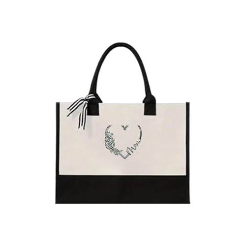 Sac cabas femme minimaliste avec motif floral cœur imprimé de qualité