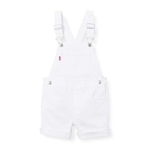 Levi's Kids LVG SHORTALL 4538 Canastilla para bebés y niños pequeños White para Niñas