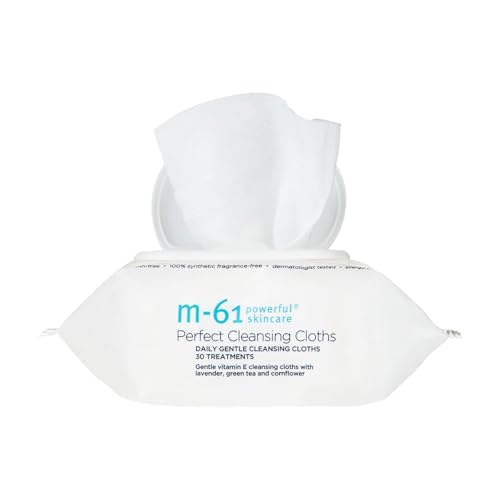 m-61 Perfect Cleansing Cloths | Ultra-Soft, Gentle Cleansing Cloths With Vitamin E, Lavender, Green Tea - 30 Cloths