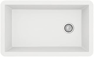 Karran QU-670 Undermount Quartz Composite 32 in. Single Bowl Kitchen Sink in White