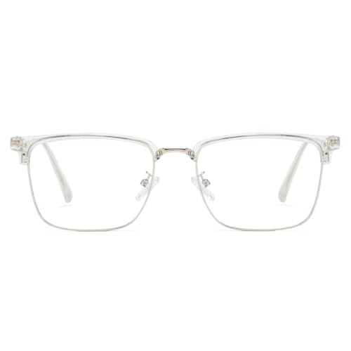 Image of Cyxus Retro Blue Light Glasses Men - Square TR90 Metal Blowline Frame Stylish Trendy for Computer Daily Work 8252