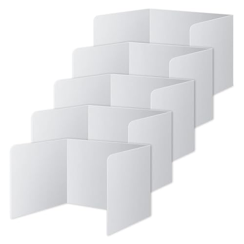 Tibapla 5 Stück Trennwand für Schreibtisch, U-förmiger Tragbarer Sichtschutz Schreibtisch, Faltbare Studienfass-Trennwand, Tischtrennwand Schreibtischteiler Schutzschirm für Schule, Büro, Bibliothek