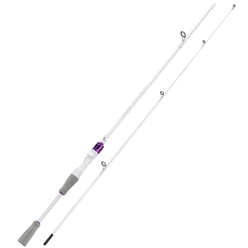 Sougayilang 2Pc Fishing Rod, Spinning Rod and Casting Rod Fishing Bass Freshwater-Purple-1.8m-Spinning