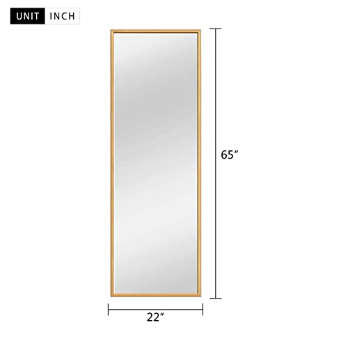 Image of NeuType Full Length Floor Mirror with Standing Holder Bedroom (Titanium Gold)