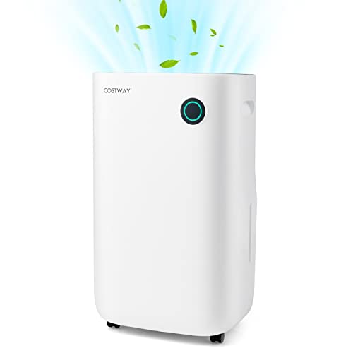 COSTWAY 73 Pint Dehumidifier for Basement, 4500 Sq. Ft Home Dehumidifier with 5 Modes, 3-Color Indicator Light, 1.7 Gallon Water Tank