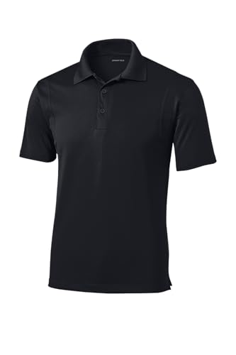 SPORT-TEK Unisex Tall Micropique Sport-Wick Polo Black2