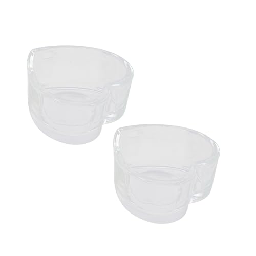 Outanaya 2個 防?設計コンパクトラットボウル 小動物用透明食器 ハムスター モルモット ウサギ対応 水飲み兼用 小型ペット用