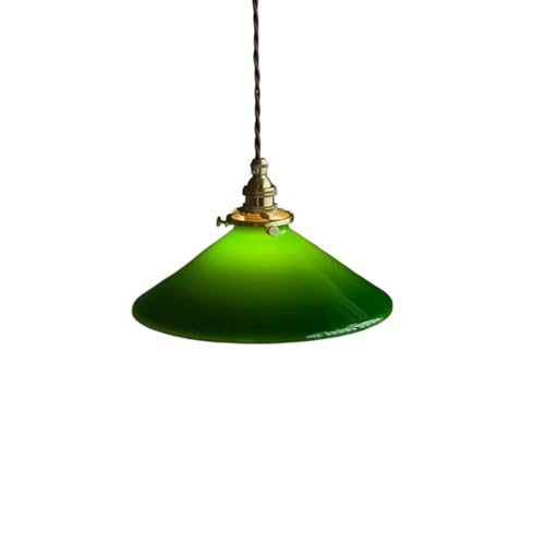 Suspension en verre vert rétro pour illuminer une salle à manger