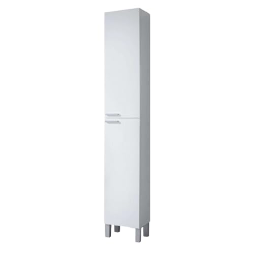 ARKITMOBEL Mueble de Baño, Columna de baño 2 Puertas y 4 Patas, Modelo Koncept, Acabado en Color Blanco Brillo, Medidas: 30 cm (Ancho) x 182 cm (Alto) x 25 cm (Fondo)