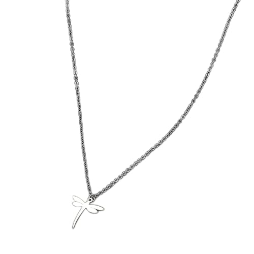 Collier libellule pour femme en acier inoxydable à porter au quotidien