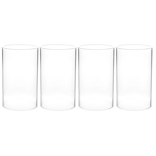 HOMSFOU Glaszylinder Für Kerzen 4 Stücke Winddichte Cup Kuppel Für...