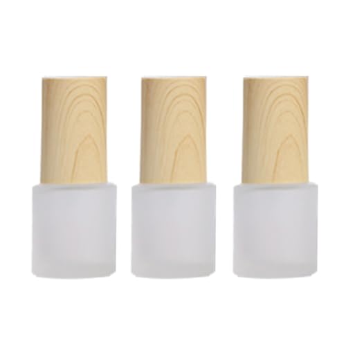 3Pcs 20ml/0.7oz Empty Refillable Transparent Frosted Glass Lotion Pump Bottle with Imitation Wood Grain Lid Travel Size Cosmetic Dispenser Sample Vials Containers for Emulsion Toiletries -  Elandy, JY04988TRANSPARENT
