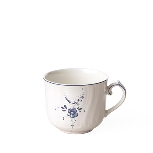 Villeroy und Boch Vieux Luxembourg Tasse, 350 ml, Premium Porzellan, Weiß/Blau