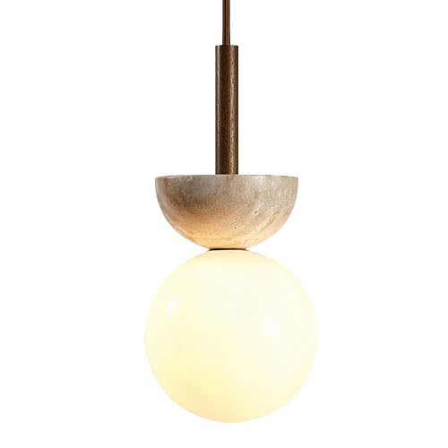 FZQSXAZU G9 Light Source Single Head, Industrial Style Marble Glass Pendant Lamp, Ceiling Lighting Fixtures, Living Room Bedroom Bar Decoration Hanging