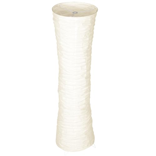 Cabilock Pantalla para Lámpara de Pie de Papel Beige Estructura de Hierro, Suaviza la Luz y Protege los Ojos, Diseño Nórdico Simple para Sala y Dormitorio