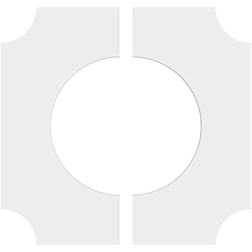 Image of Ekena Millwork CMP12LE2-07000 Locke Architectural Grade PVC Contemporary, Two Piece Urethane Ceiling Medallions 12 inchOD x 7 inchID x 7 inchC x 1 inchP
