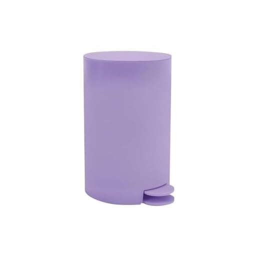 MSV, Poubelle à cosmétiques Modèle Osaki, 3 litres, Couvercle, Poubelle à Pédale pour Toilettes Salles de Bain, Compact, Petit Espace, avec Récipient intérieur Amovible, Lavande Mat