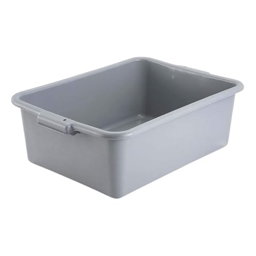 Fonteme Caja de autobús de plástico de grado comercial para bussing, almacenamiento, lavavajillas, tina de autobús de restaurante resistente (gris, 20 x 15 x 7 pulgadas)