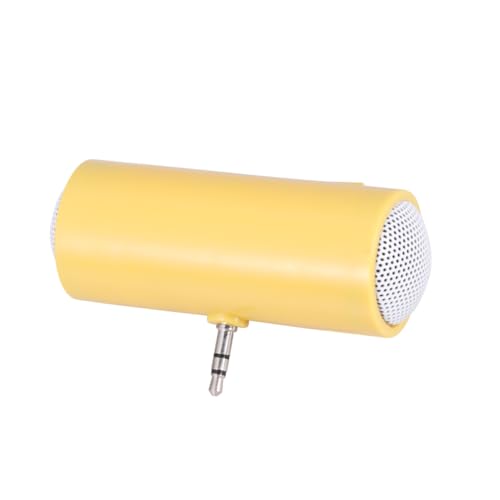 EPIGEIST Altavoz Portátil Mini con Conector Jack para Teléfono y Tablet Diseño Ligero y Compacto Compatible con Dispositivos de Audio Color Amarillo