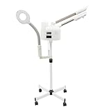 Gesichtsdampfer 750W Gesichtssauna Dampf Porenreiniger, Dampfgerät für Gesicht, Einstellbare Höhe und Winkel, mit LED-Licht und Lupe, für Spa, Salon und zu Hause